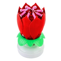 innovative party surprise lotus flower rotating candle happy birthday cake topper musical w 8 small candles superior supplies