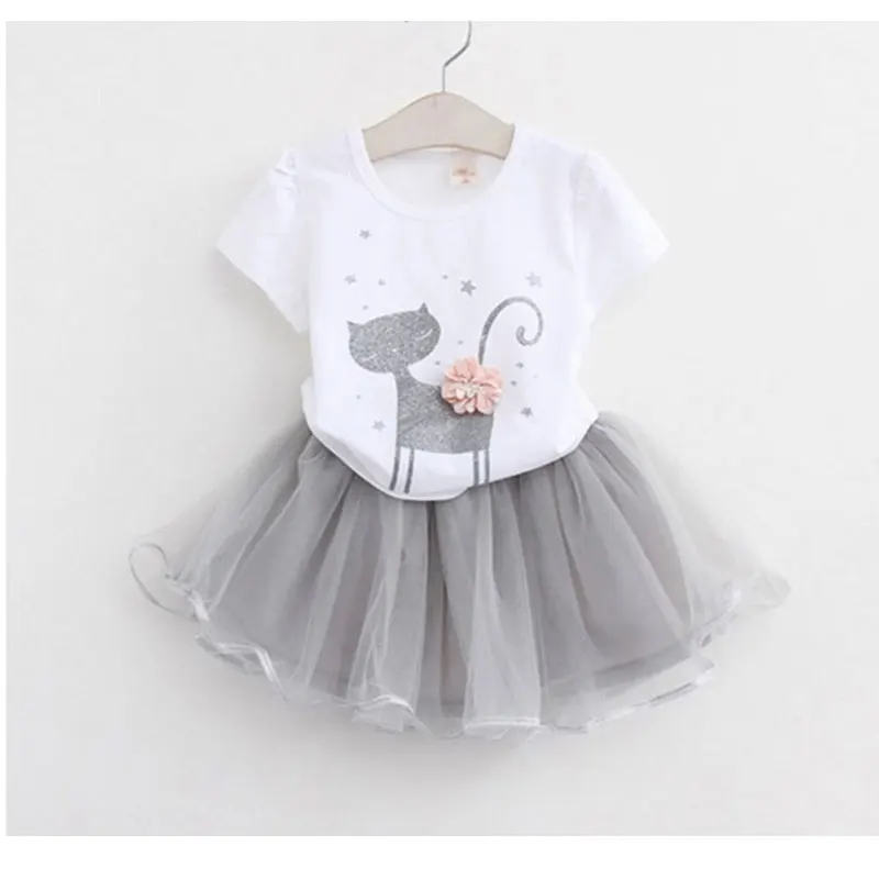 Платье для маленьких девочек детский брендовый хлопковый комплект одежды 2018|child