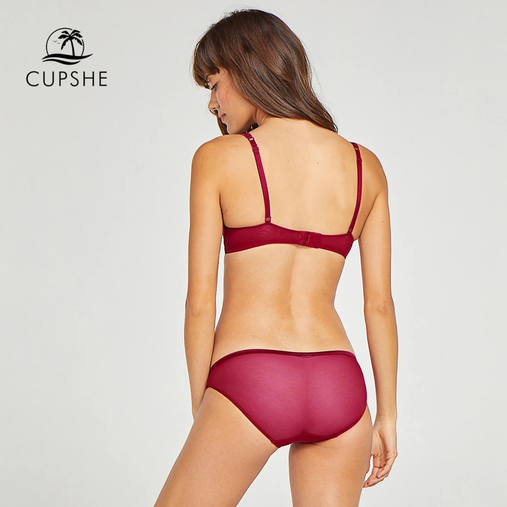 CUPSHE сексуальное женское белье с v образным вырезом 2019 однотонное бикини из двух