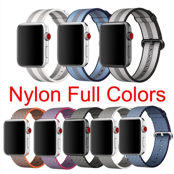 Новое поступление нейлоновый ремешок для apple watch 42 мм 38 40 44 спортивный браслет и