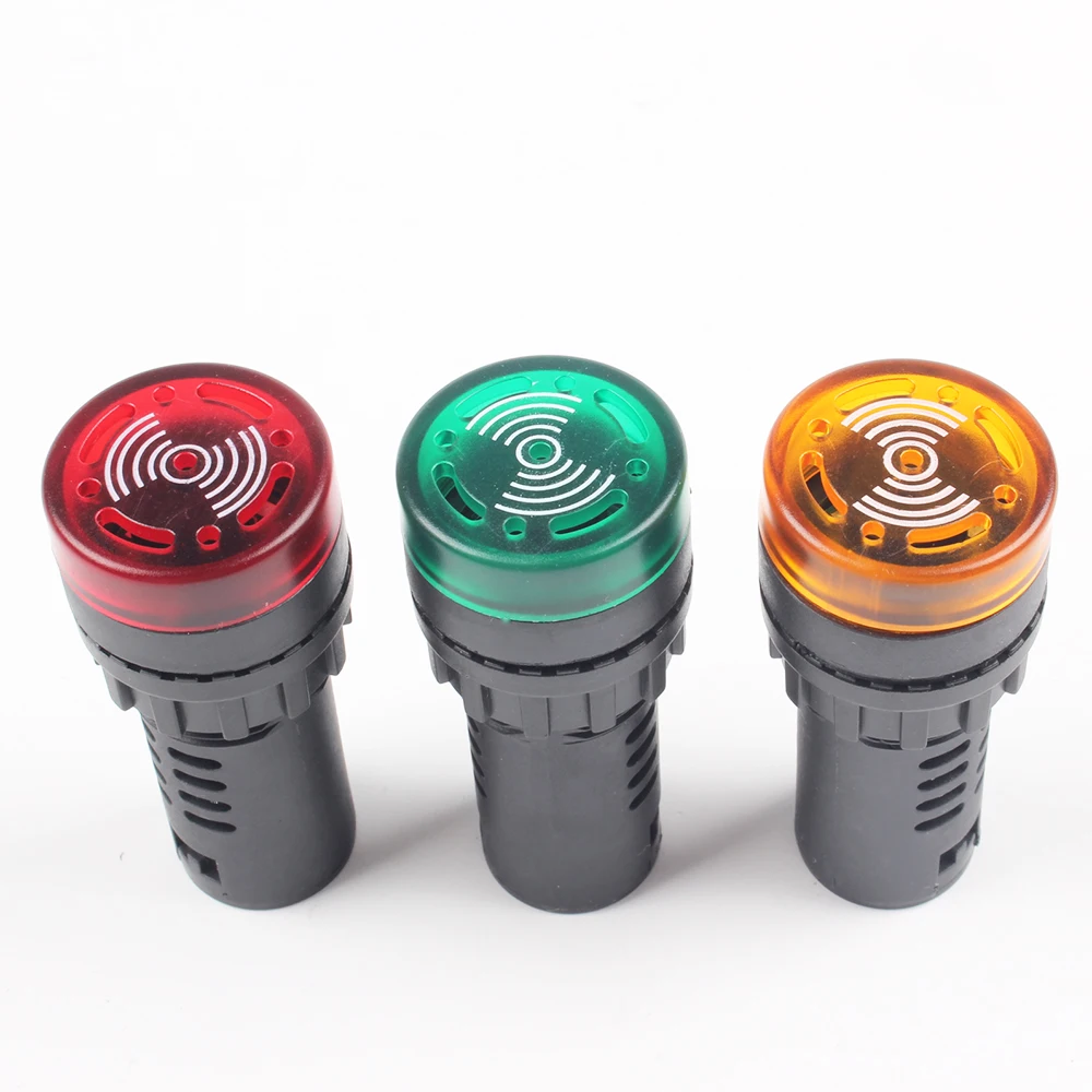1 шт. AD16-22SM 12V 24V 110V 220V 22 мм флэш-сигнал светильник красный светодиодный активный звуковой сигнал тревоги индикатор красный, зеленый, желтый, Панель крепление