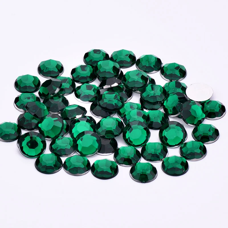Dark Green JUNAO, 3, 6, 8, 10 мм, разноцветные Круглые акриловые Стразы для ногтей, хрустальные камни, не Швейные скрапбуоки, бусины, сделай сам, наклейки для лица, драгоценные камни - Цвет: Dark Green