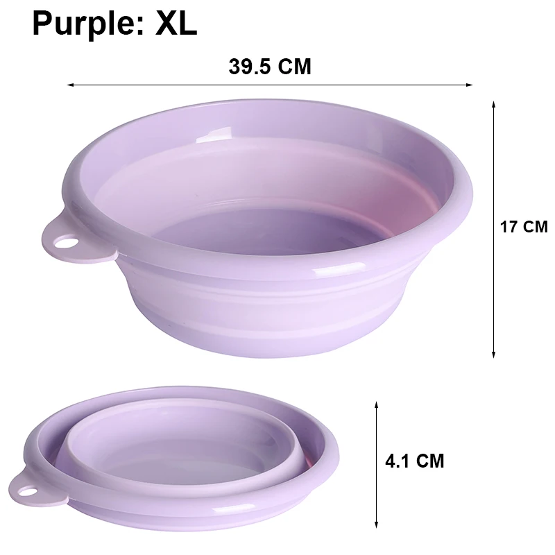 Purple XL Экологичное портативное складное ведро, складное ведро для бассейна, туристическое, для путешествий, для рыбалки, кемпинга, ведро для мойки автомобилей, 4 размера - Цвет: Purple XL