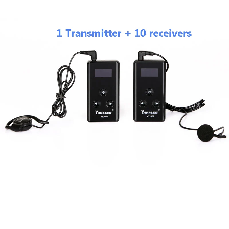 

yarmee 1 transmitters and 10 receivers wireless tour guide system with headsets for museum visiting,translation event
