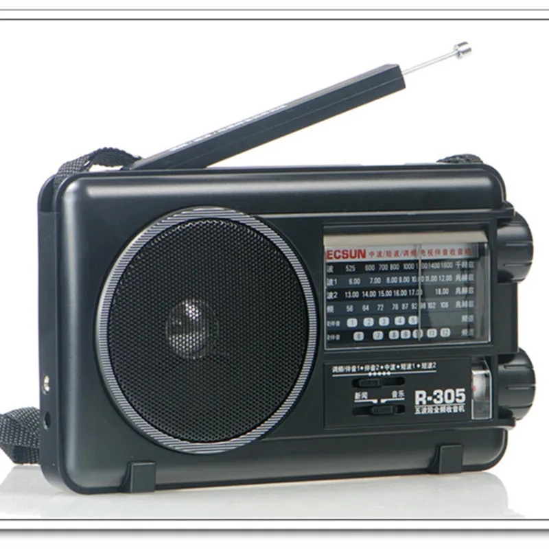 Торгово-wholesal TECSUN R305 цифровое радио FM MW SW ТВ Полосы приемника r-305 Портативный