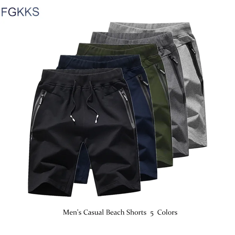 

FGKKS Quality Brand Men Casual Shorts 2020 Summer Male Breathable Casual Beach Shorts Men's Fashion Solid Color Shorts
