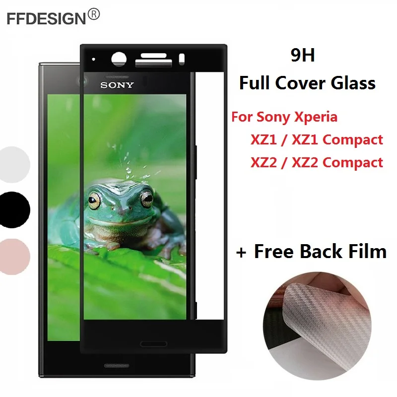 Полное покрытие закаленное стекло для Sony Xperia XZ1 компактное XZ2 защитное