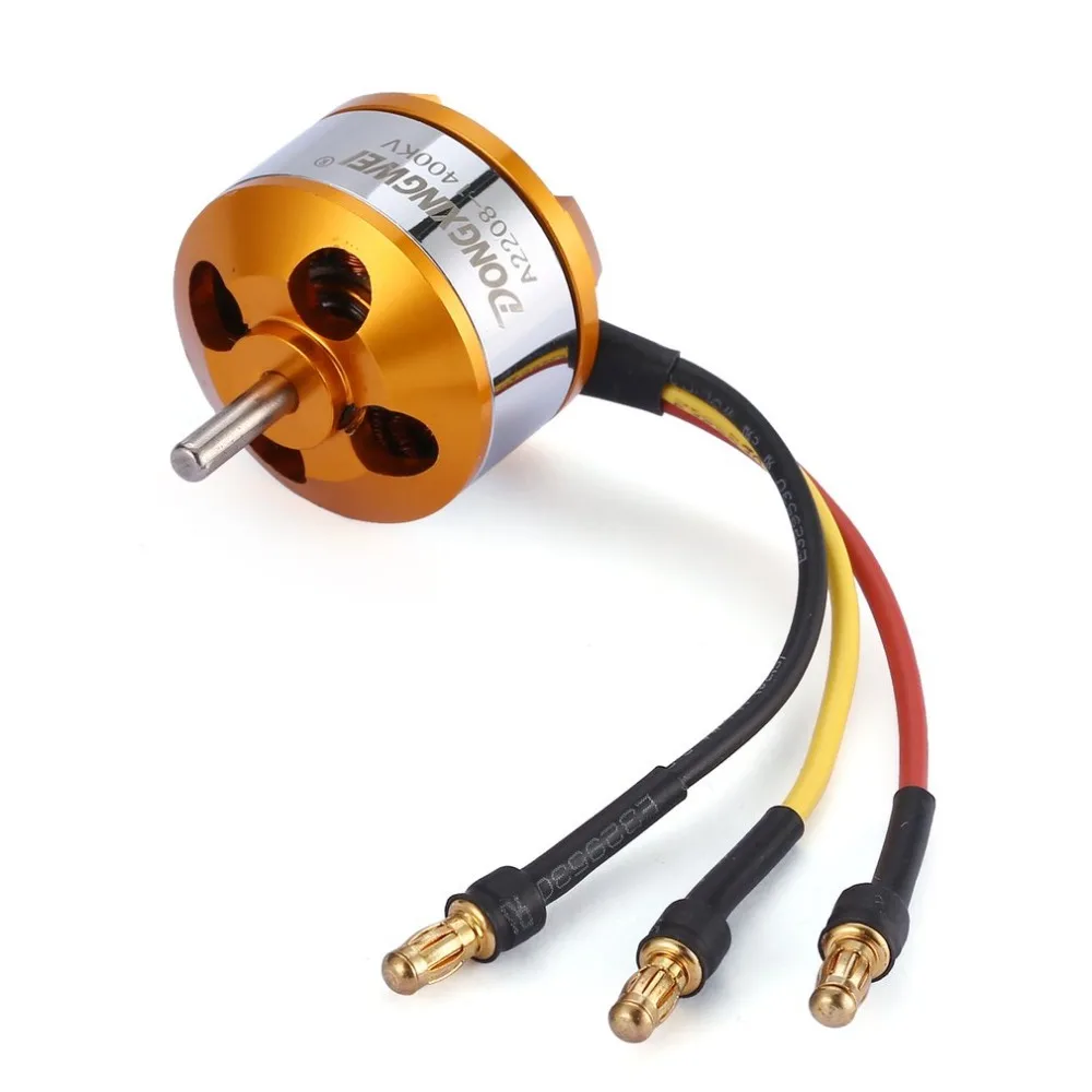 Электродвигатель бесщеточный DXW A2208 1400KV 2 4S с внешним ротором для