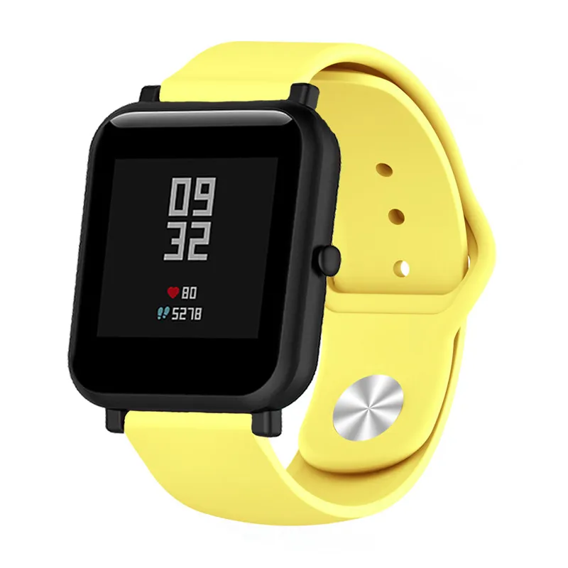 yellow 18 мм 20 мм 22 мм силиконовый ремешок для huawei/Withings/samsung Galaxy/gear s3/Amazfit Bip Смарт-часы замена Широкие ремешки - Цвет ремешка: yellow