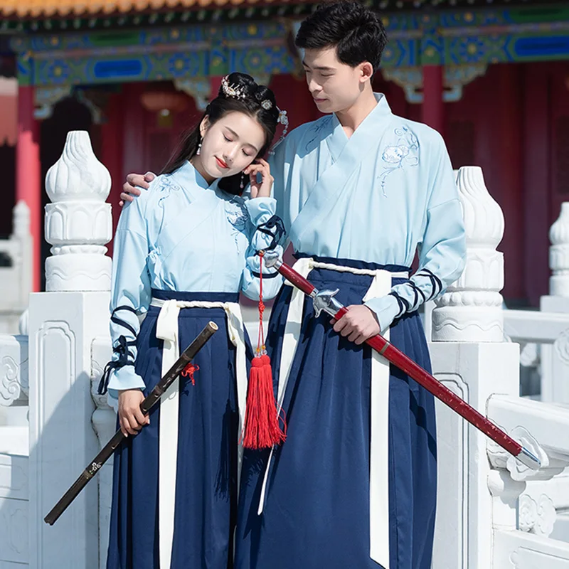 

Hanfu вышитый классический танцевальный костюм нейтральный праздничный наряд Одежда для сцены народное сказочное платье комплект из 3 предме...