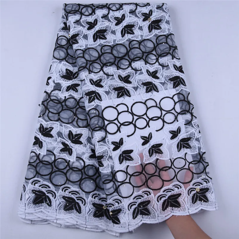 

New Design 2019 African Lace Fabrics For Wedding Dress Embroidery Design French Tulle Net Mesh Voile Lace Fabric With Stones