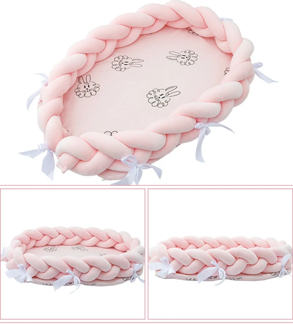 80*50cm Baby Nest Bed Portable Crib Travel Bed Infant Toddler Cotton Cradle for Newborn Baby Bassinet Bumper