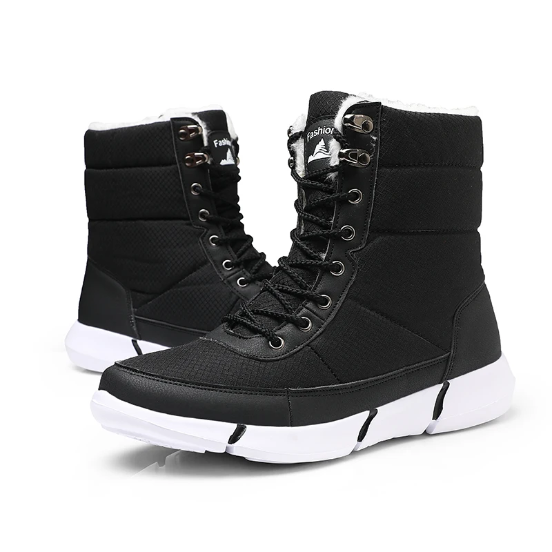 Weweya Men Boots Platform Snow for Thick Plush Waterproof Slip-resistant Winter Shoes Plus size 36-48 2018 | Обувь