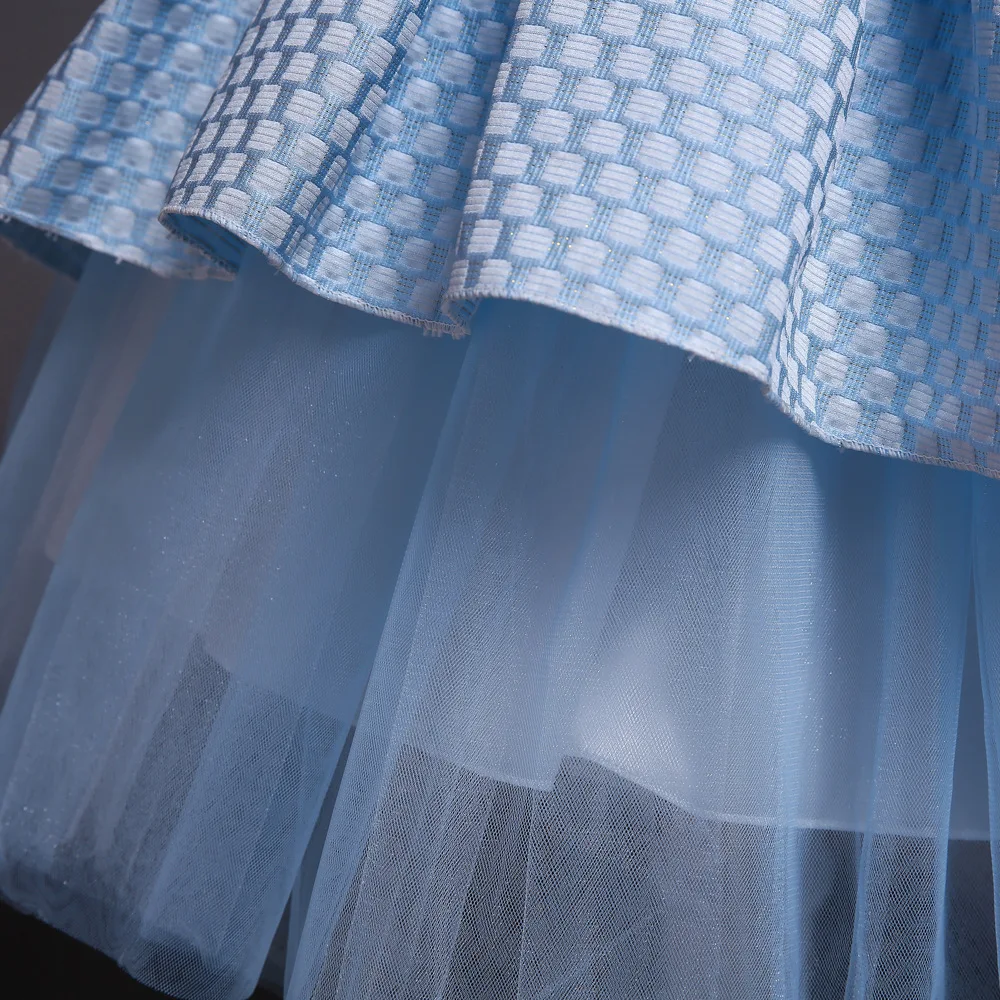 New Children's Dress Plaid Wedding Trailing Princess Girls Show Pettiskirt Flower Girl Catwalk Cotton Lining | Детская одежда и