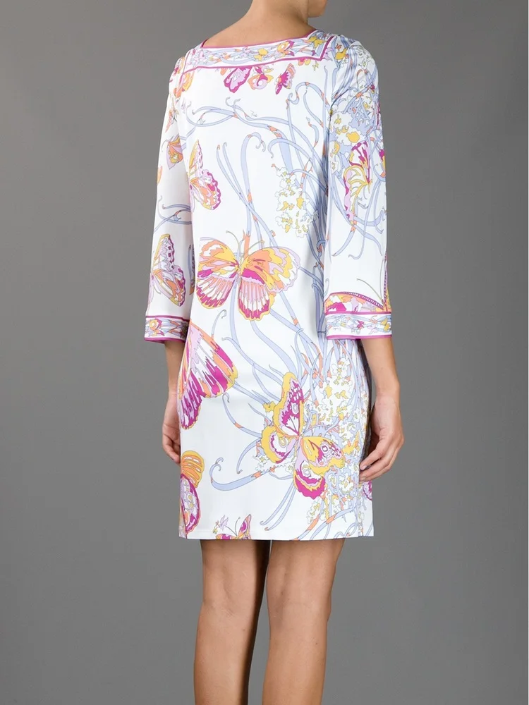 Женское трикотажное шелковое платье повседневное белое с квадратным вырезом и