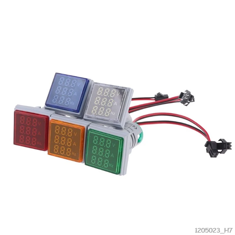 

Цифровой 3in1 вольтметр-Амперметр AC Гц текущую частоту квадратных метров сигнальный светильник 22 мм Цифровой Напряжение Amp Гц светодиодные л...