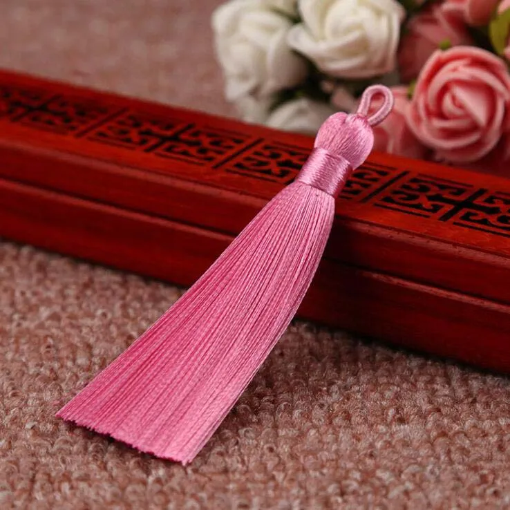 Pink x50PCS 50 шт. X 8 см бахрома отделка кисточки для Сделай Сам ремесла Ювелирные изделия шторы телефон одежда сумки подушки Закладка украшения ледяной шелк - Цвет: Pink x50PCS