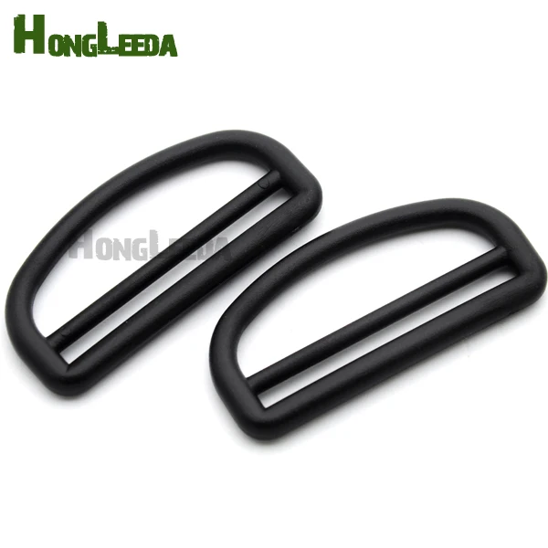 

30pcs/lot 51mm 2inch black POM adjustable buckles plastic slider buckle D ring backpack webbing straps B351F