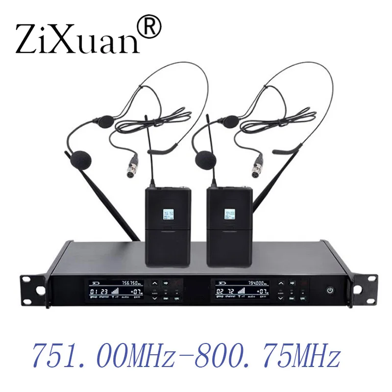 Беспроводной микрофон новый UHF 2 канальный фиксированная частота + Динамический
