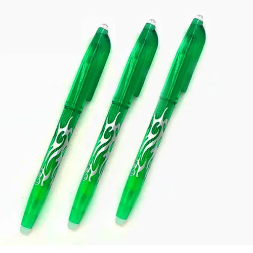 3PCS green 1 шт или 3 шт стираемая ручка стержень стираемая шариковая ручка ручки цветные чернила 0,5 мм шариковая ручка для школы офисные канцелярские принадлежности - Цвет: 3PCS green