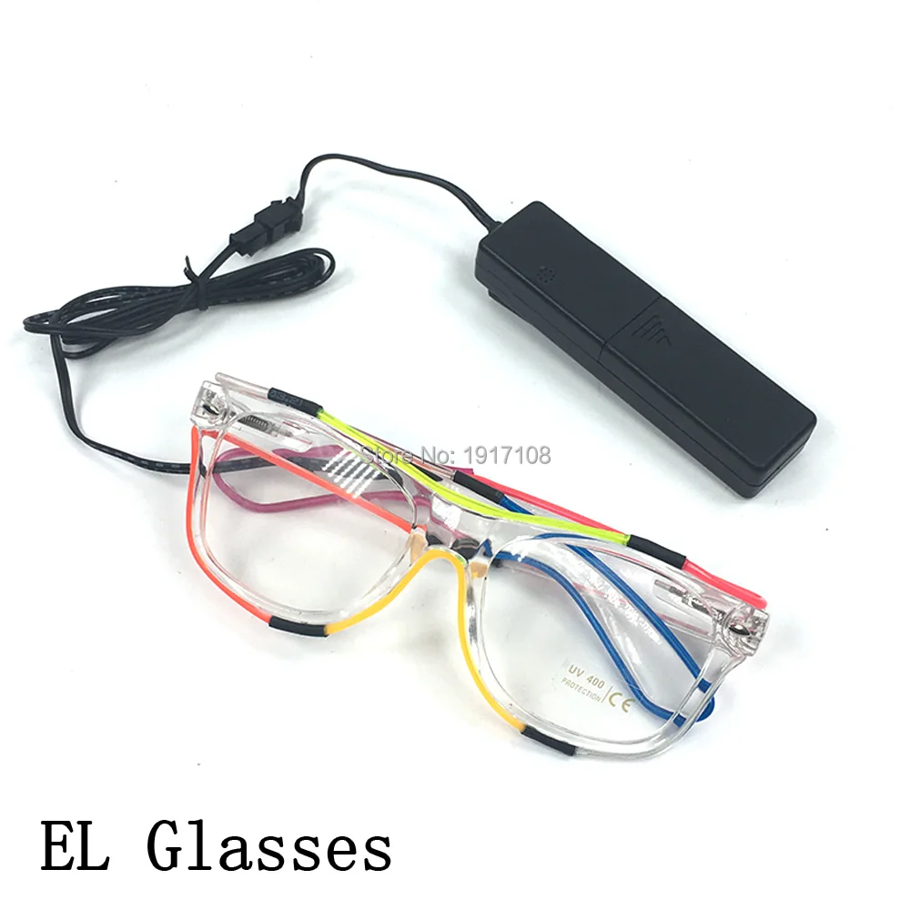 Оптовая продажа светящиеся очки с цветным стеклом светодиодный со звуковой