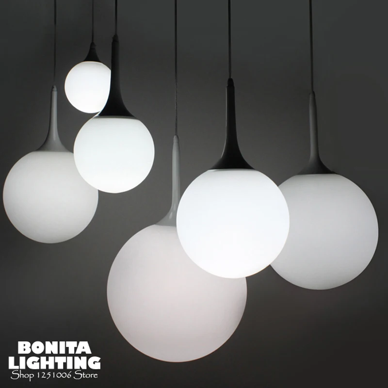Простые современные подвесные лампы Стеклянные Белые светильники для