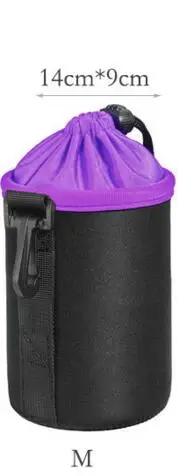 Purple M Фиолетовый фото Защитный Мягкий неопреновый короткий пух чехол DSLR сумка для объектива камеры защитная сумка мягкие сумки чехол Полный Размер s m l xl - Цвет: Purple M