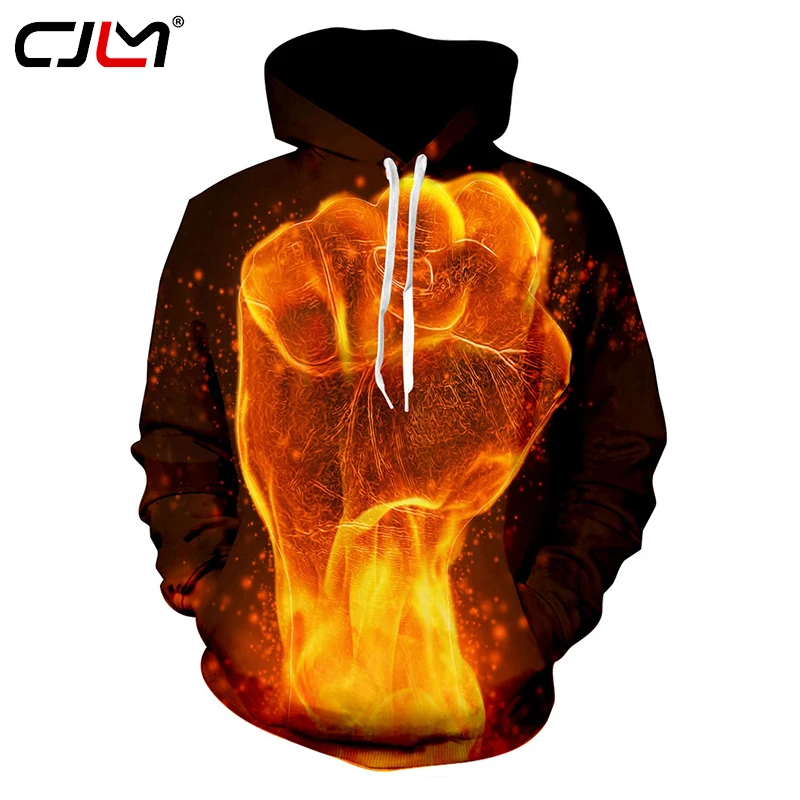 Толстовка CJLM мужская с капюшоном свитшот 3D-принтом в стиле хип-хоп мощная