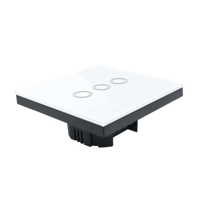 White 3 gang switch Умный дом VHOME EU/UK 433 МГц РЧ смарт-пульт дистанционного управления передатчик+ 220 В Хрустальная панель Сенсорный настенный светильник Wi-Fi по Broadlink - Цвет: White 3 gang switch