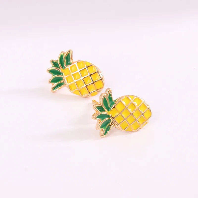 Лидер продаж милые серьги гвоздики в форме фруктов миниатюрный ананас