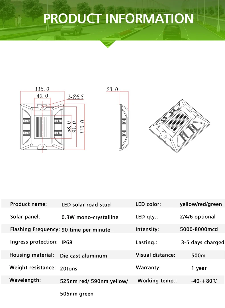 Solarid солнечная дорога шпилька 4 светодиода на солнечной энергии знак встроенный аккумулятор светоотражающий желтый световой сигнал литой алюминиевый дорожный отражатель