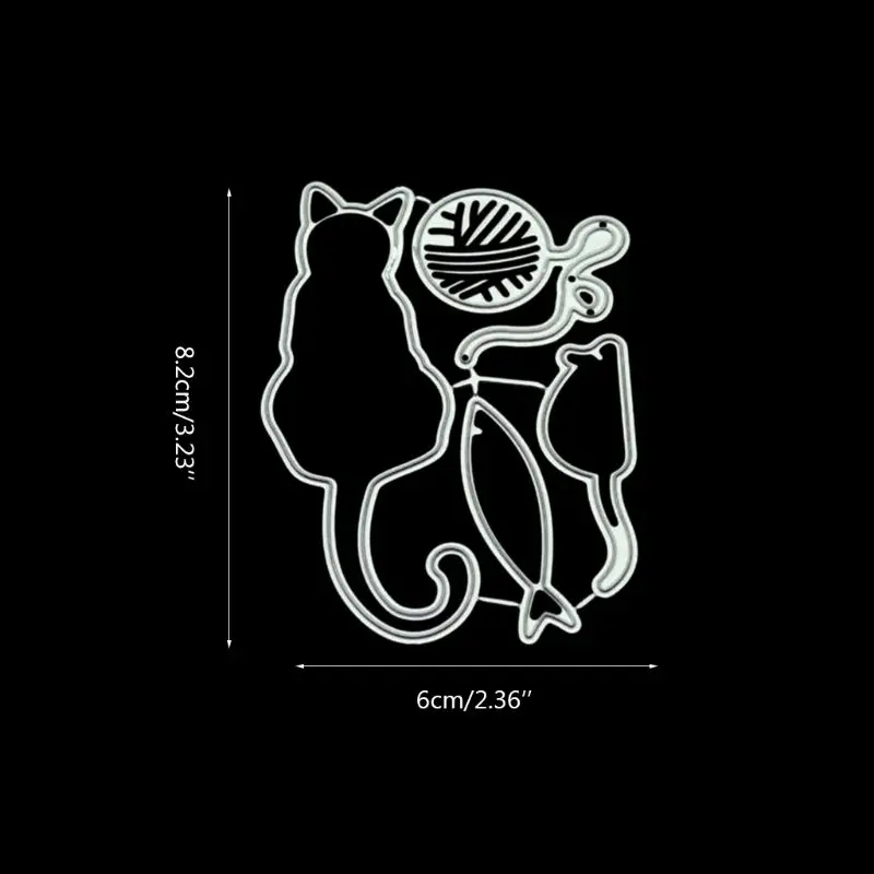 Кошачьи рыбки металлические режущие штампы Трафаретный Скрапбукинг фото штамп