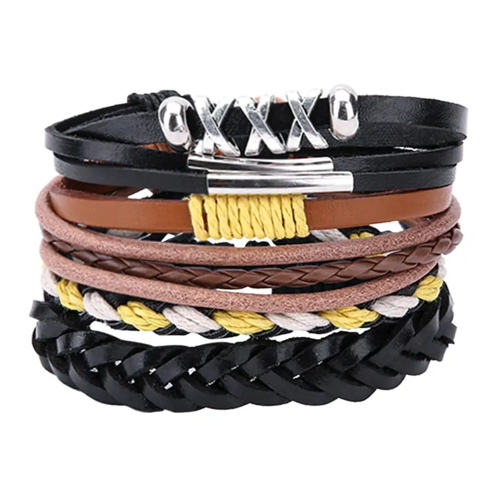13 Браслеты и браслеты мужские кожаные браслеты Pulseira Masculina ювелирные изделия Шарм Bileklik Pulseiras бойфренд девушка - Окраска металла: 13