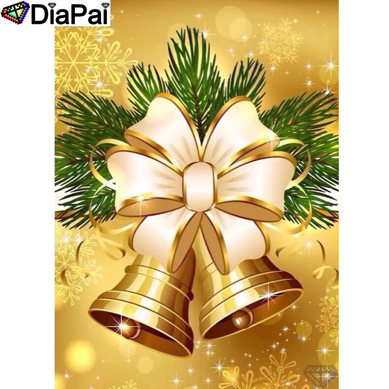 

DIAPAI 100% Full Square/Round Drill 5D DIY Diamond Painting "Christmas bell" Diamond Embroidery Cross Stitch 3D Decor A18829