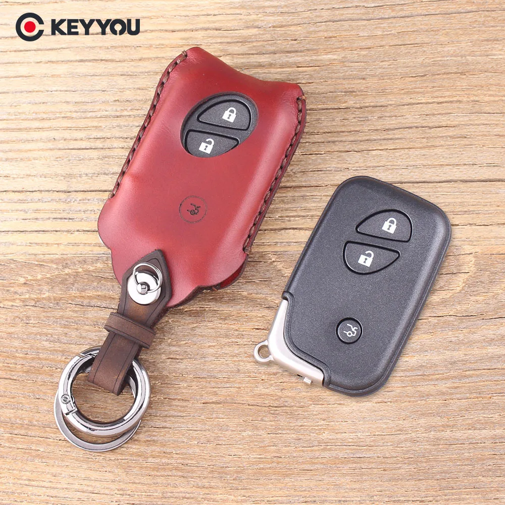 Кожаный чехол для ключей KEYYOU 3 кнопки Lexus IS250 ES350 GS350 LS460 GS|Футляр автомобильного