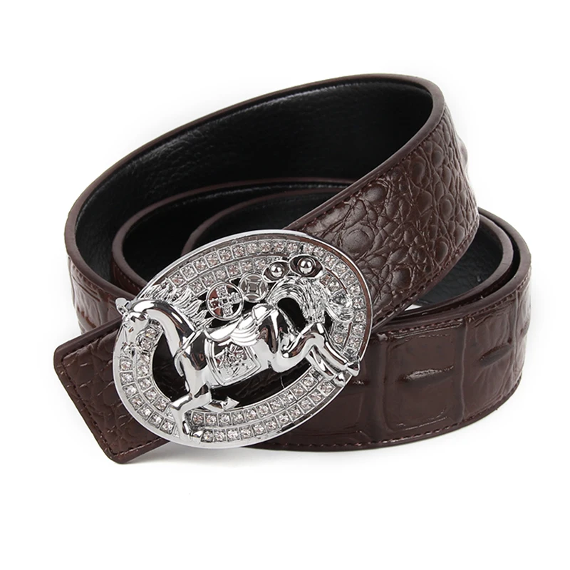 Aburo новые джинсы riem ковбой Классический Крокодил stijlvolle riemen mannen glad gesp taille riem джинсы