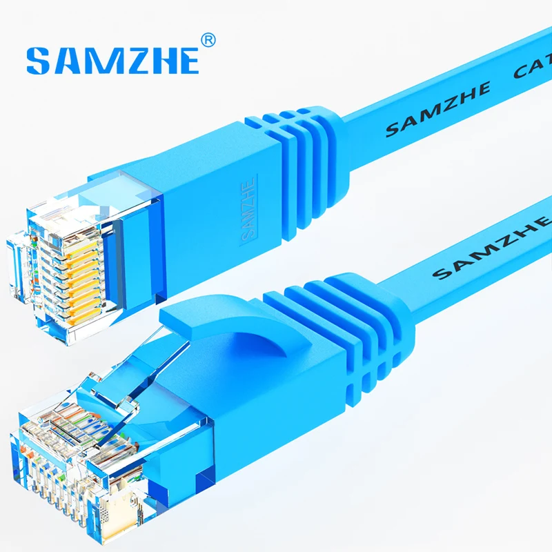 Плоский Ethernet Кабель SAMZHE RJ45 lan cat6 плоский сетевой кабель 1000 Мбит/с Cato для