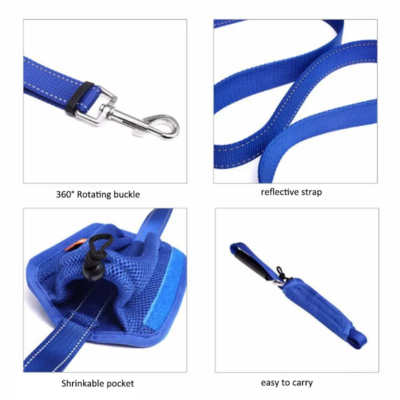 Nylon Pet Reflective Dog Leash Training Leashes Mesh package Safety Collars Rope Lead Convenience Small Medium Large Dogs | Дом и сад