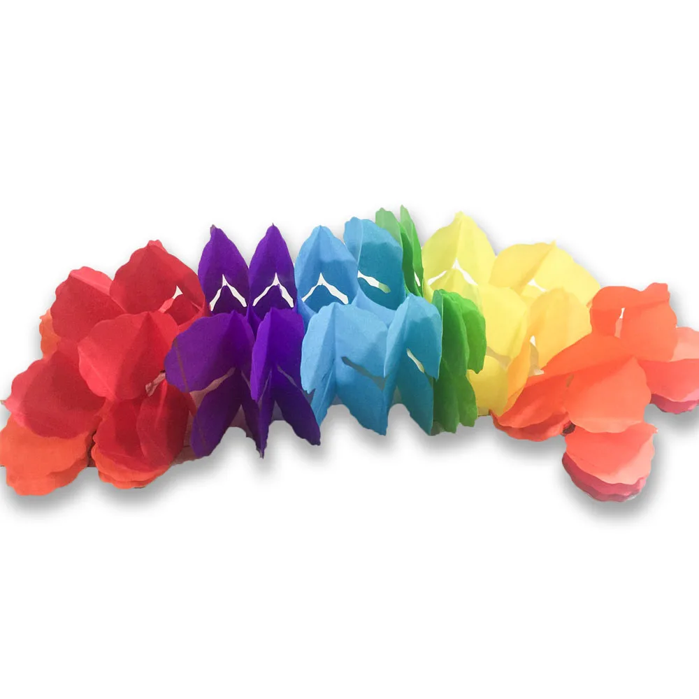 16 rainbow 1 шт. 3 м четыре листа бумага в виде клевера гирлянды-поделки DIY Свадебные украшения дома многоразовые овсянка Baby Shower День рождения расходные материалы - Цвет: 16 rainbow