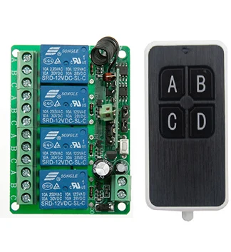 

New DC12V 4CH RF Wireless Remote Control System teleswitch transmitter and receiver universal gate remote control