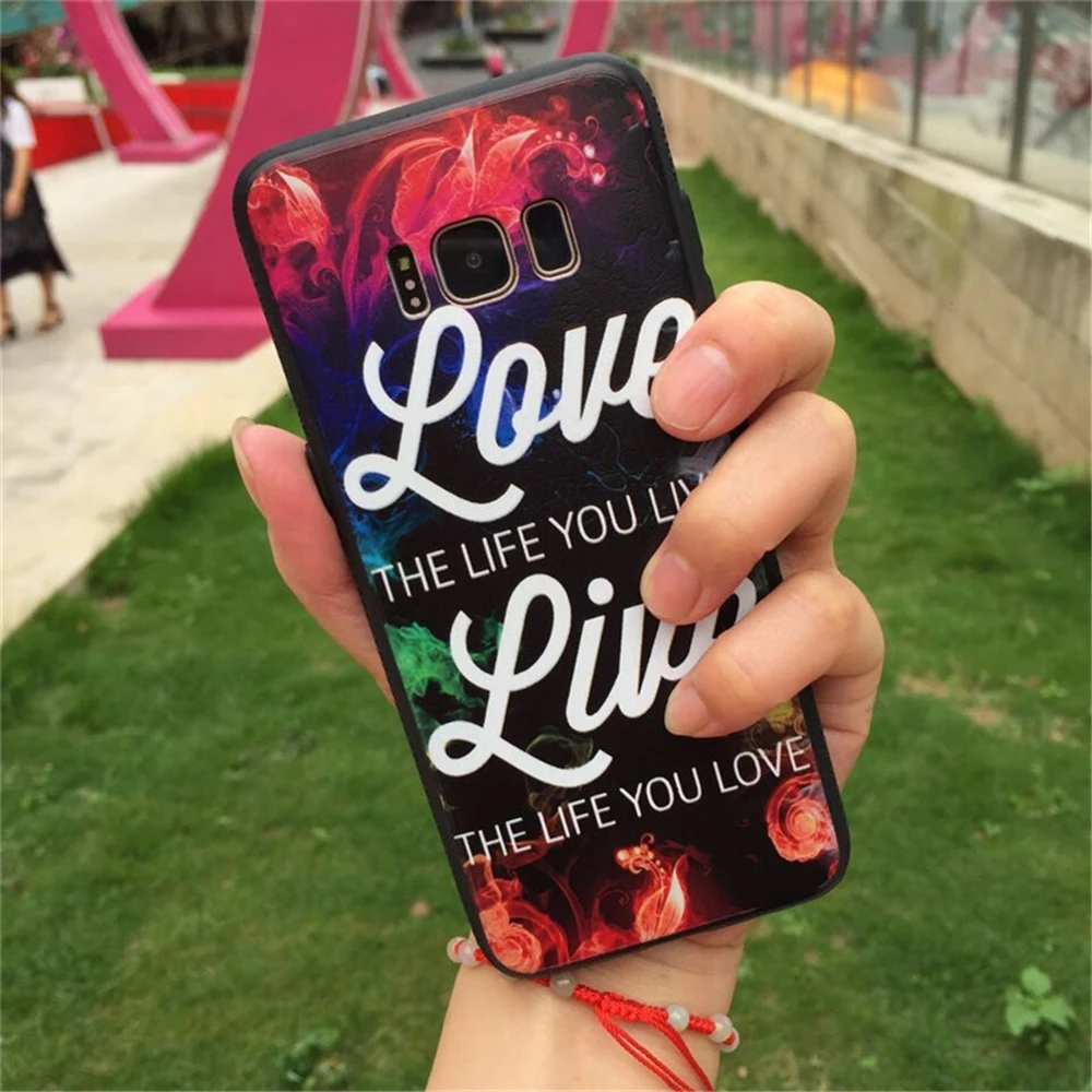 Relief Retro Colorful Pattern Case For Samsung Galaxy S8 S9 A8 J7 Plus Note8 J5P Prime 2016 J3 J5 Pro soft silicone case |