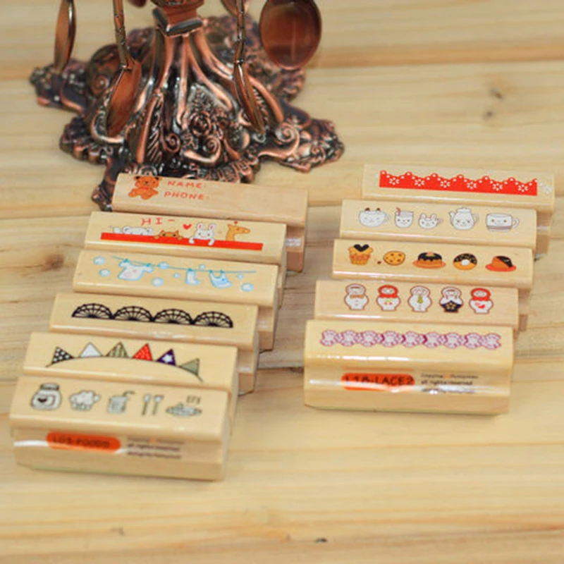 Романтический Длинные штамп DIY деревянный резиновая Марки для Скрапбукинг