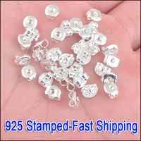 wholesale 1000p lot 925 sterling silver butterfly back stoppers earrings jewelry findings for stud earrings 5x6mm