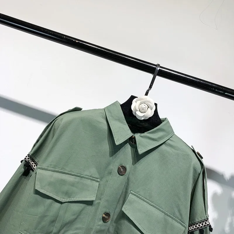 WHITNEY WANG 2018 Autumn Fashion Streetwear Vintage BF Style Embroidery Tassel Jacket Coat Women Stylish Outerwear WW-2655 | Женская