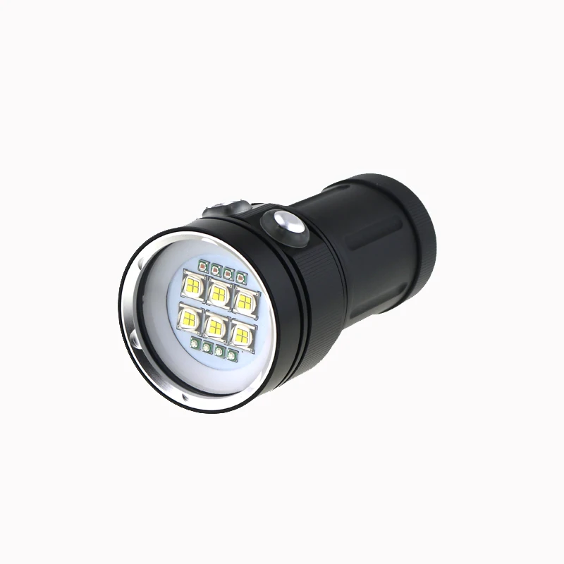Светодиодные подводные видео 20000 люмен 6x CREE SST-90 белый светодиод+ 4x красный свет+ 4x УФ/синий свет Водонепроницаемый Дайвинг фонарик