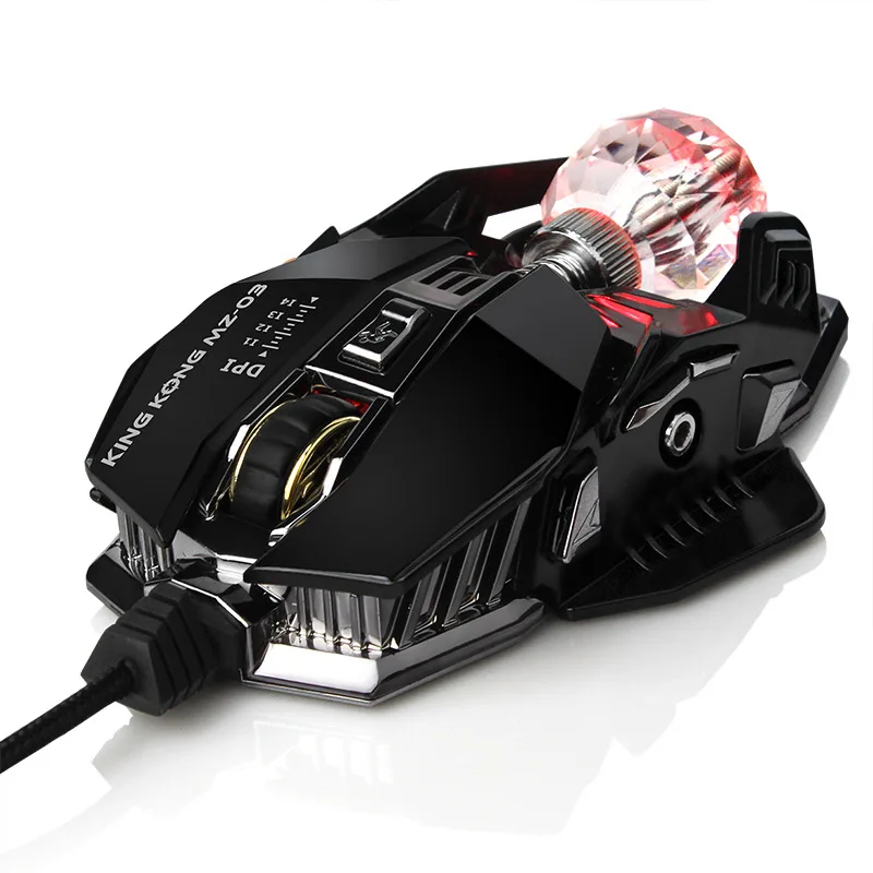 Wried игровая мышь с 4000 dpi Новый professional macro program кабель металлический демонтаж 8 buttom большая Механическая