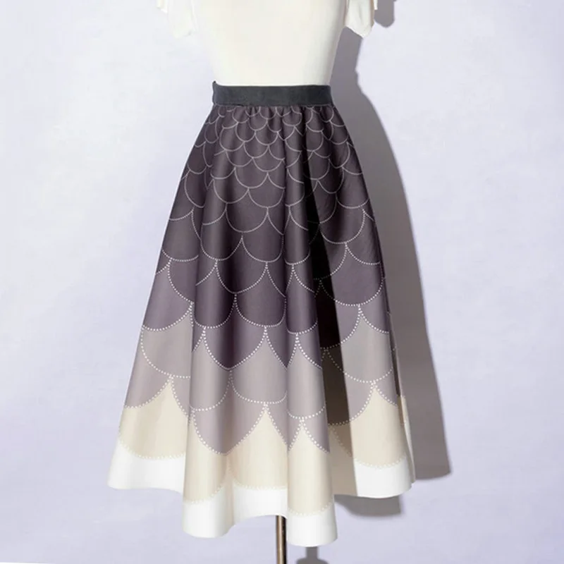 Осенне зимние винтажные миди юбки для женщин с узором в горошек/полоску женские