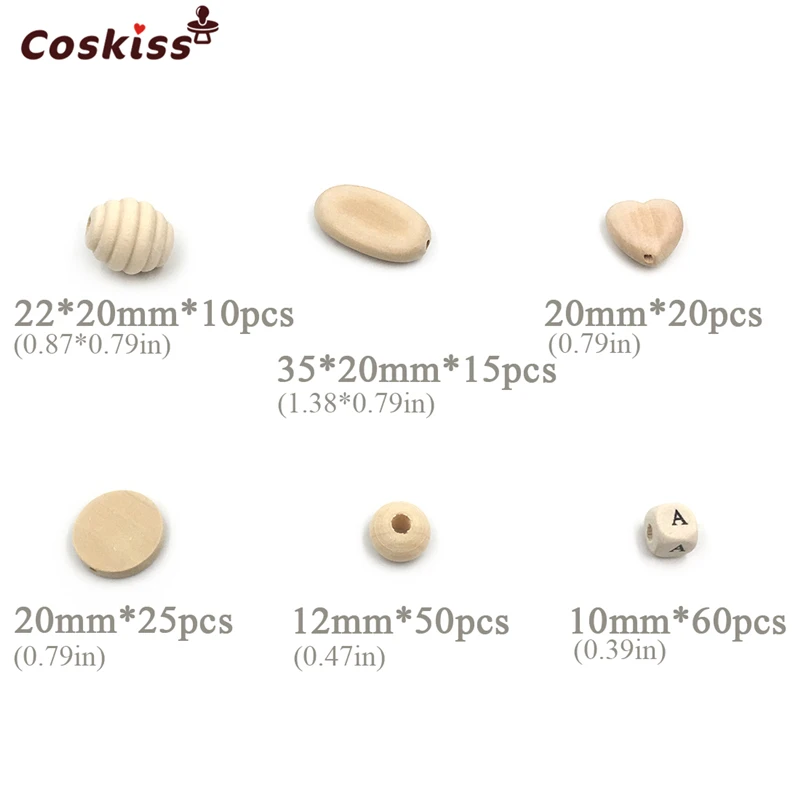 Деревянные бусины для вязания крючком в 2 коробках натуральные круглые