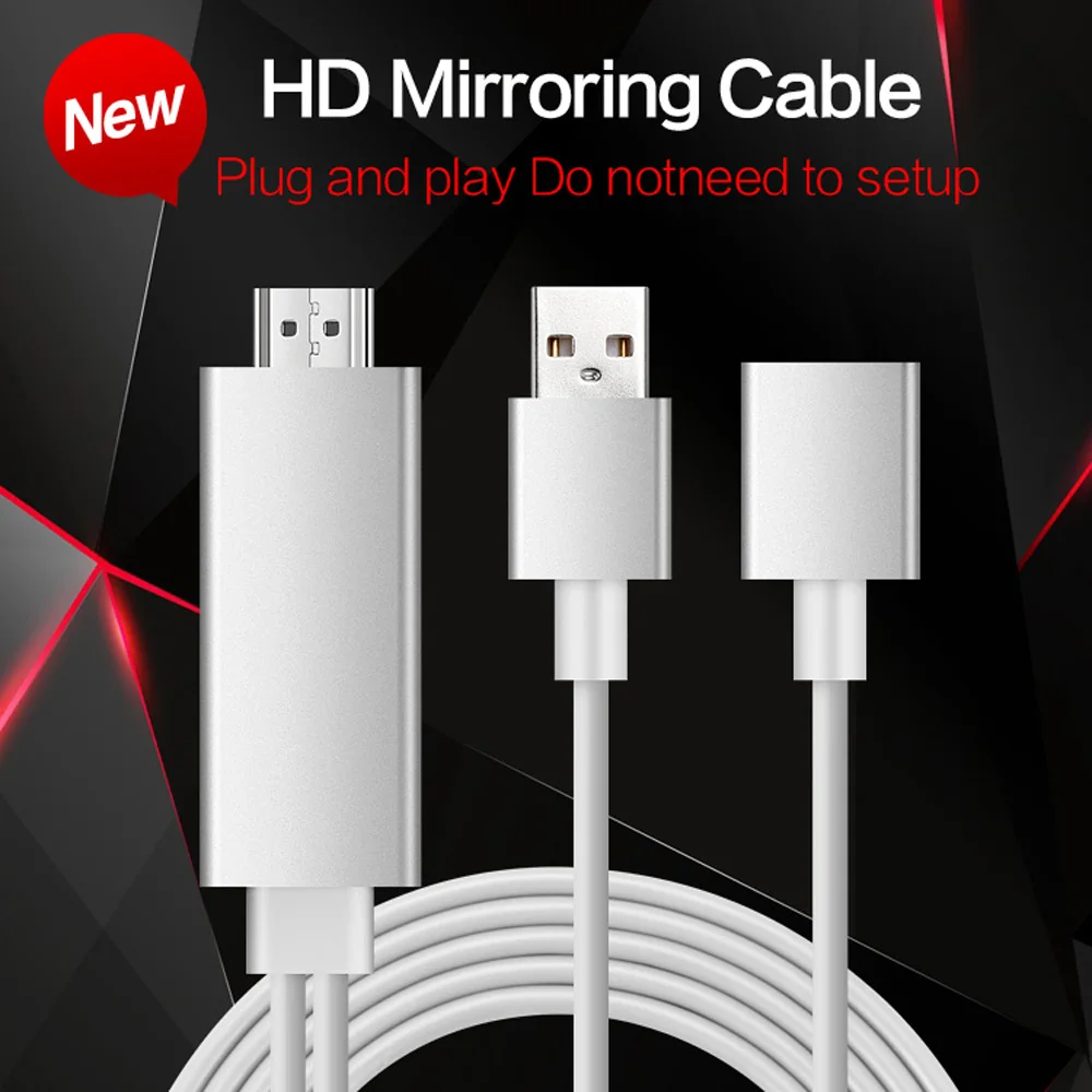 Кабель HDMI HDTV AV высокоскоростной экран видео к для iPhone 7 /6s/5 ipad Samsung Huawei поддержка