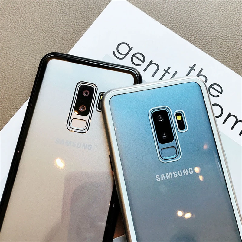 Магнитный поглощающий чехол для телефона Samsung Galaxy S8 S9 Plus Note 8 9 закаленное стекло
